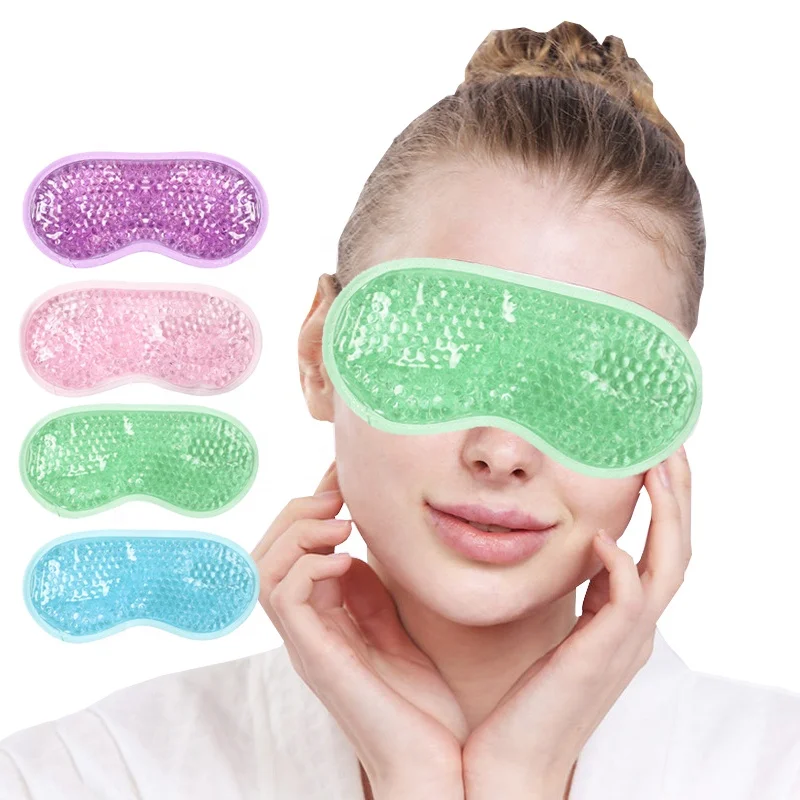 Cold Gel Face Mask with Gel Beads Ice Face Mask for Hot Cold Therapy Soothe Puffy Tired Dry Eyes Dark Circles Cooling Eye Mask