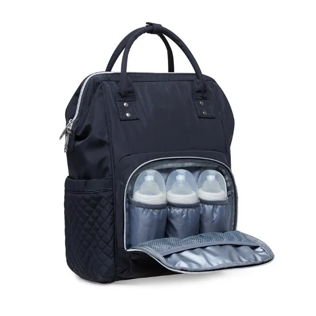 Baby Diaper Backpack Large Diaper Bag with Insulated Pockets, Stroller Straps