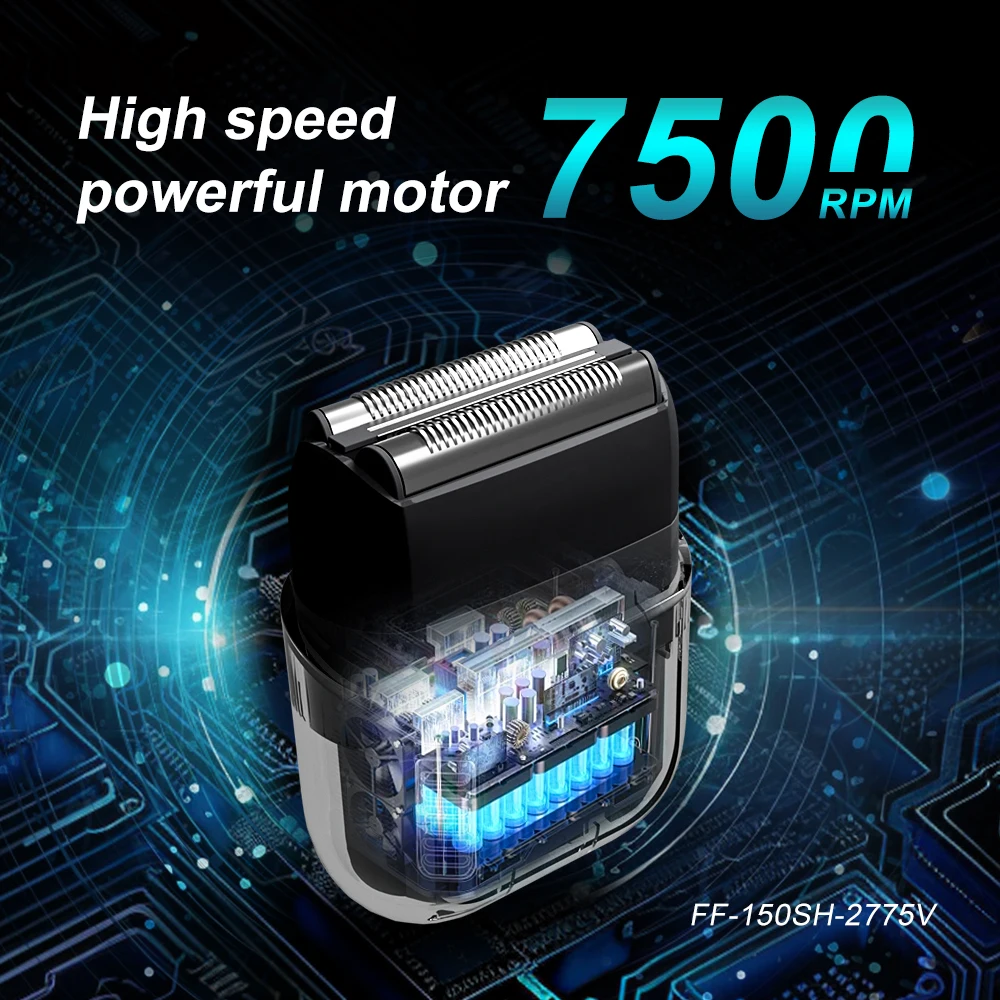 Pritech New Arrivals IPX7 Waterproof pocket shaver 7500rpm Strong Motor Washable Mini Electric Shaver for travel