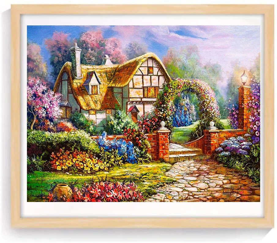 DIY Набор для настенного Искусства Цветочный дом пейзаж алмазная живопись