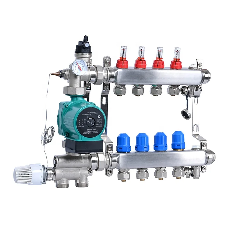 ufh floor heating manifold heating manifold with mixing valve and pump