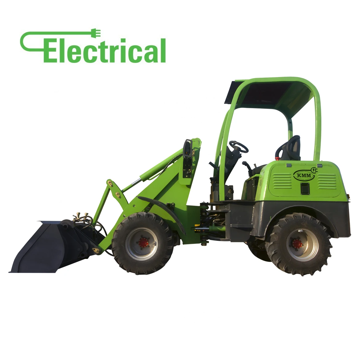 Topsense Super Battery power zero noise elektro mini radlader Four Wheel drive e loader 06