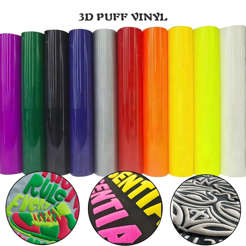 Shunaimei High quality pu transfer film textiles htv 3D puff heat press transfer vinyl for clothing