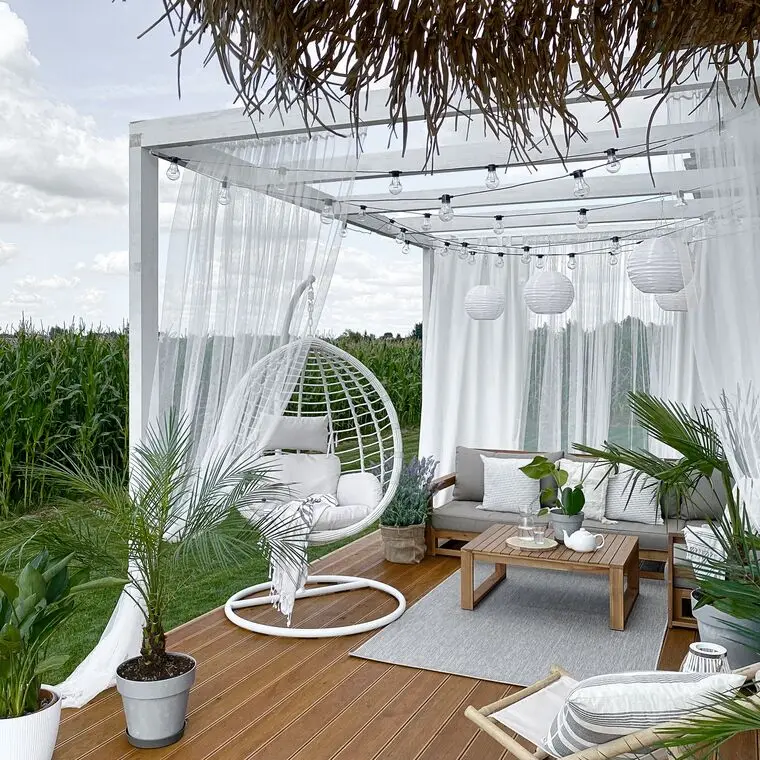 Garden Outdoor Rattan Swing Chair With Cushion Patio Swings Chair Hanging Egg Chair Swing