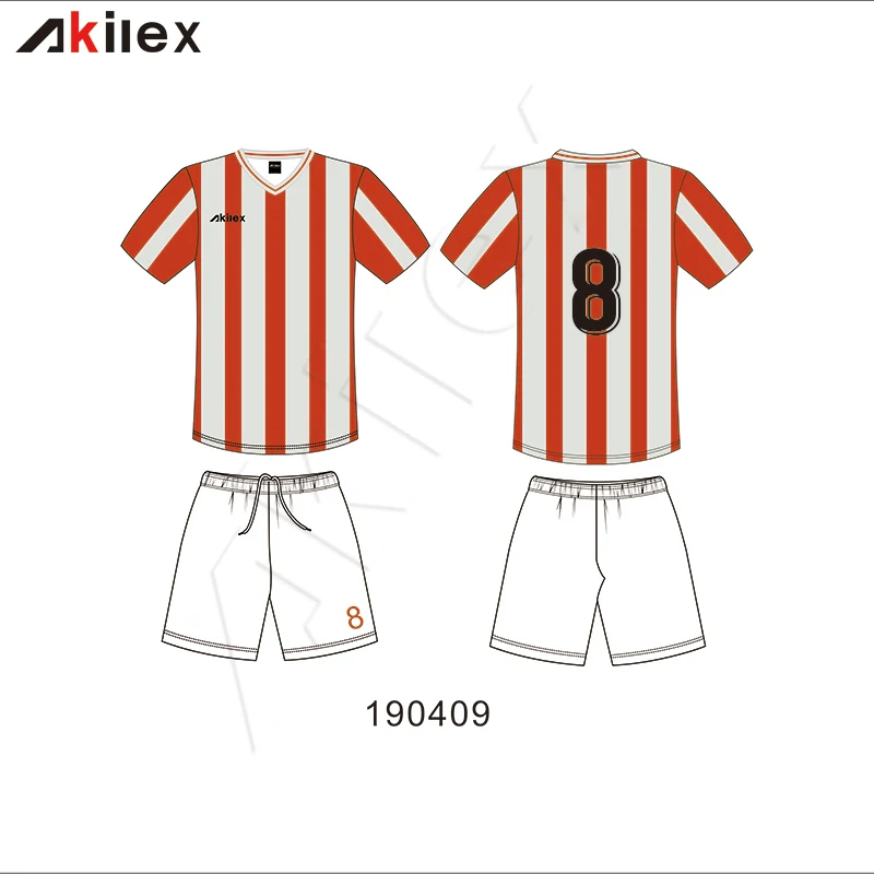 new design stripe pattern football uniform