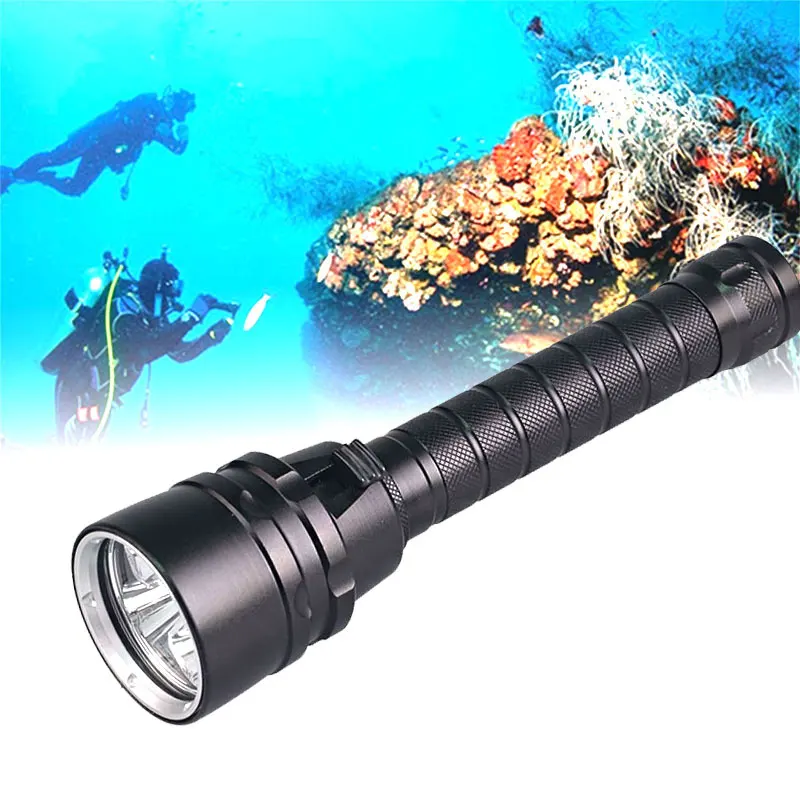 5led 3000lm 80 meters underwater xm-l2 led diving flashlight, water proof diving torch/