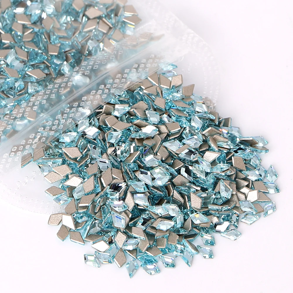 QIYI High Quality Hot Sell Stylish Multi Fashion Luxury Quality Shimmering Arrow Glass Beveled Flat Back Rhinestone For Nail Art