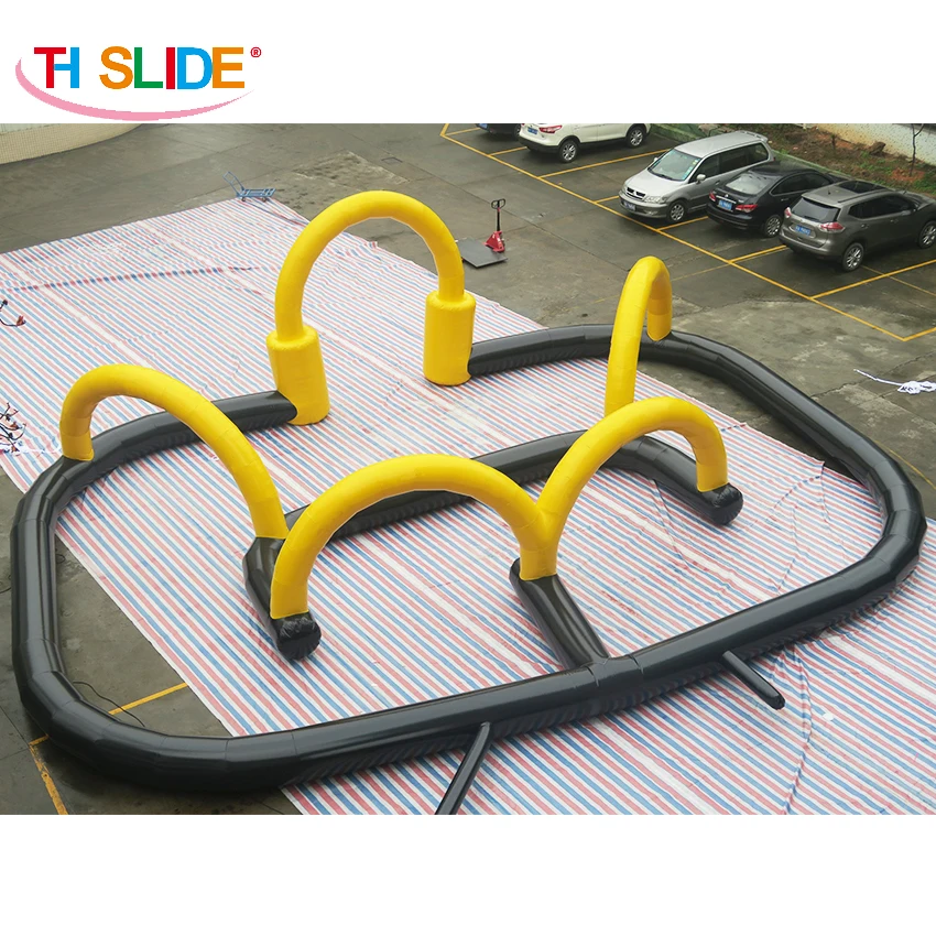 Exciting Inflatable Go Karts Race Track Set for Kids Worldwide Ultimate Speedway Karting with Air Track Bumper Cars