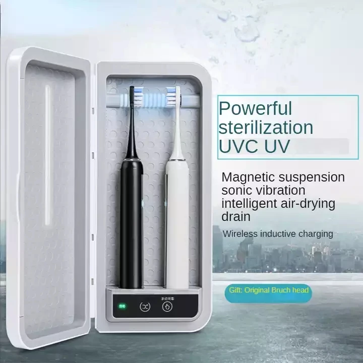 Hot Electric Toothbrush IPX7 Waterproof Sonic Adult Electric Toothbrush and UV Smart Air Dry Toothbrush Sanitizer Box Set