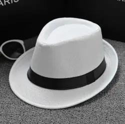 Мужская хлопковая льняная трикотажная джазовая фетровая шляпа