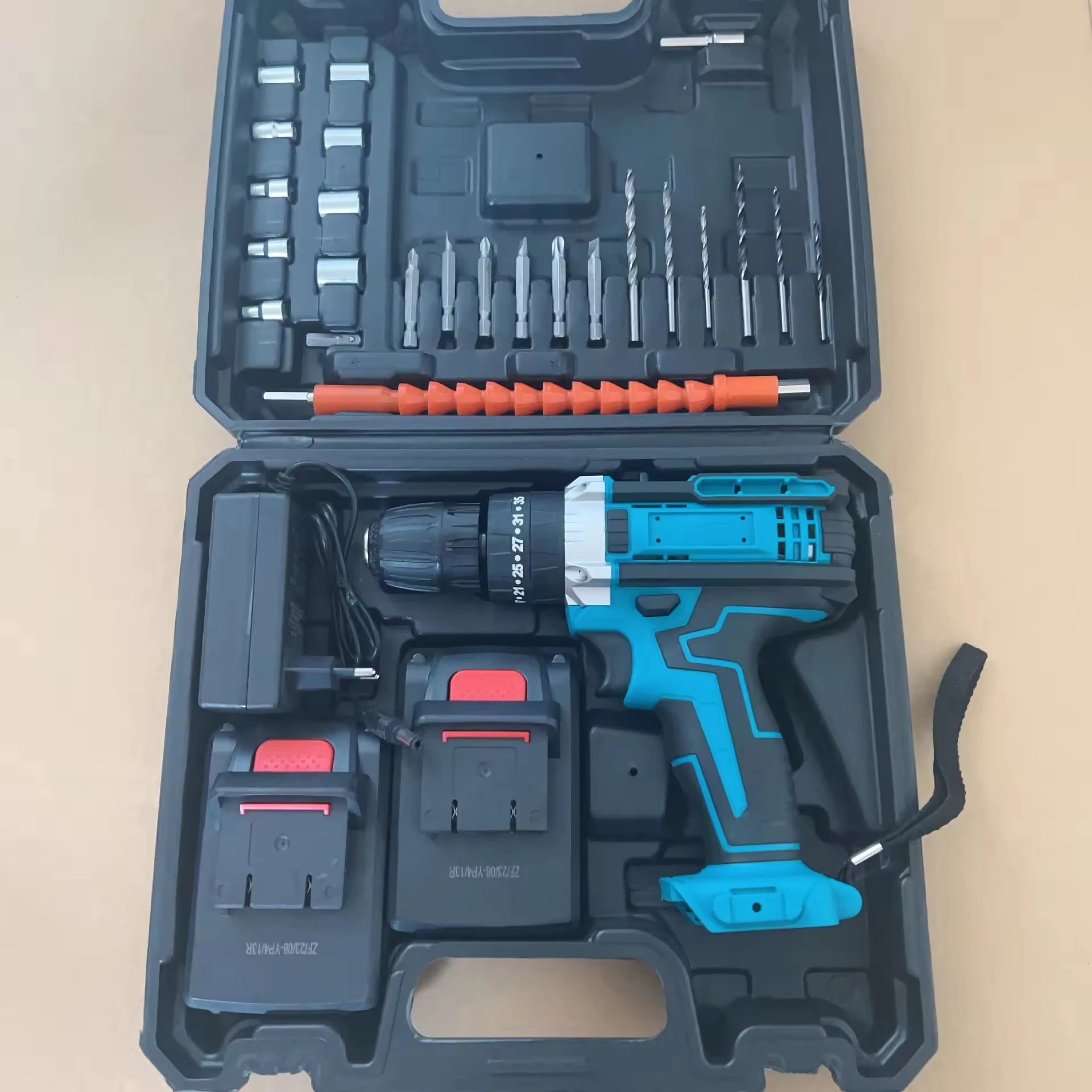 21V Lithium Battery Cordless Power Drill with 24 pcs Accessories Bit cordless electric drill screwdriver tool set