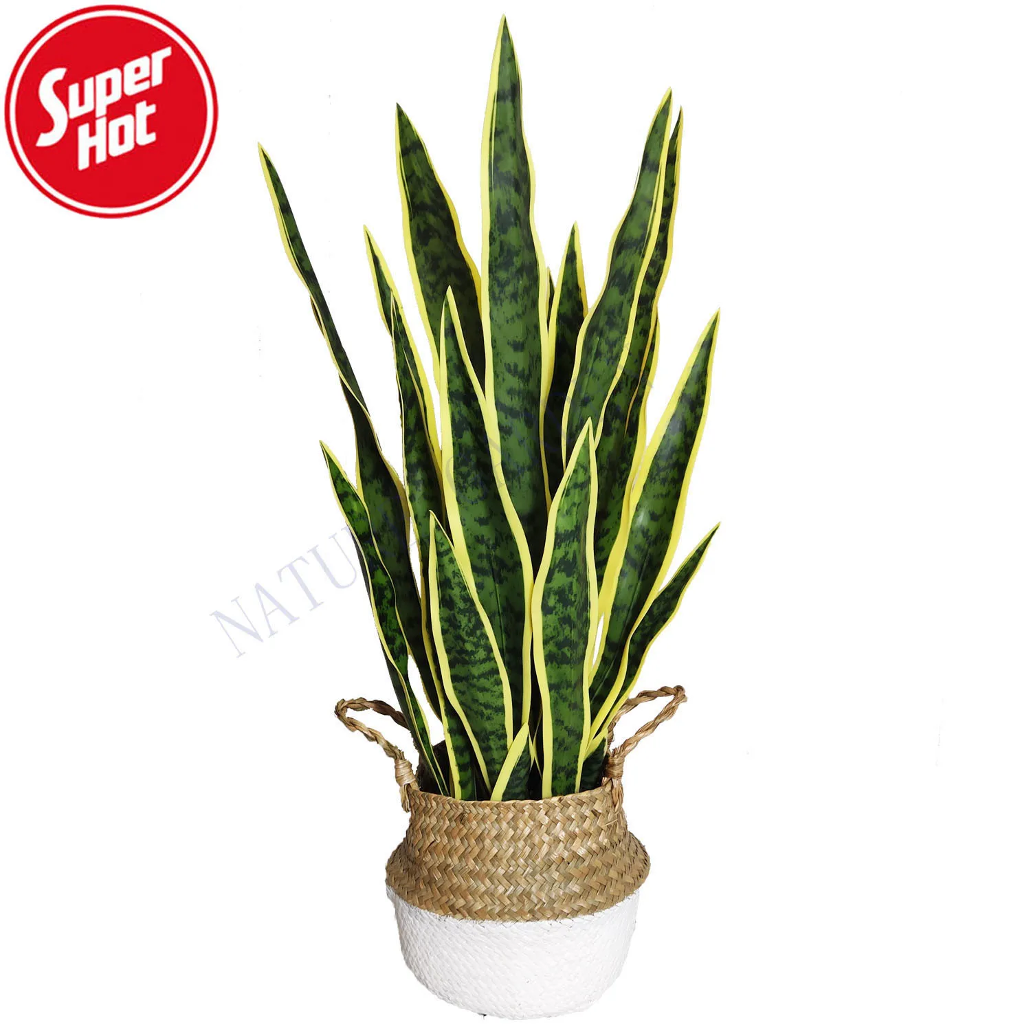 Small Faux Mother in Law Plants Home Office Desktop Decoration Plastic Fake Sansevieria Artificial Snake Plant