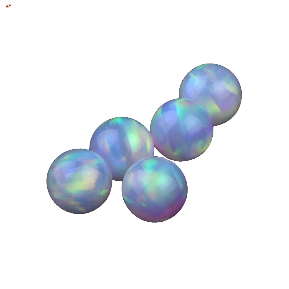OP706 wholesale Price Bear High Temperature Kyocera Resin White Ball Shape Synthetic Heat-resistant Gilson Opal