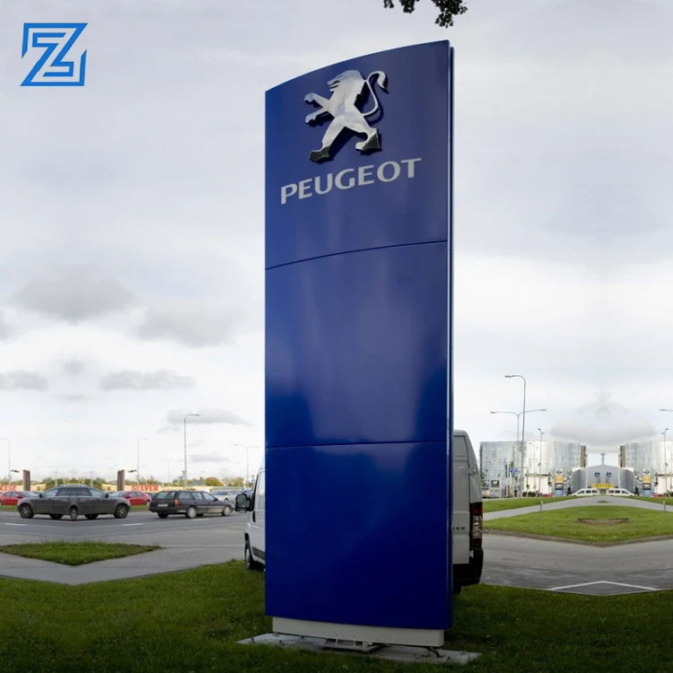 Custom pylon sign free standing parking pylon signage pylon signs outdoor metal backlit letter sign board
