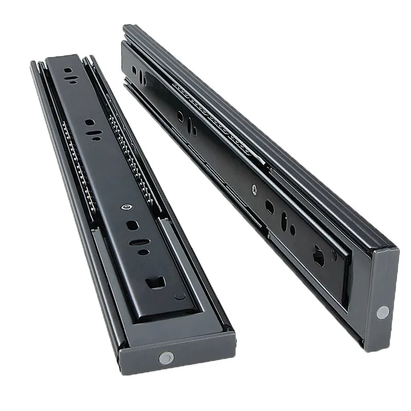 Furniture Kitchen Cabinet 3-Fold Full Extension Telescopic Channel 35mm 45kg Soft Closing Ball Bearing Drawer Slide