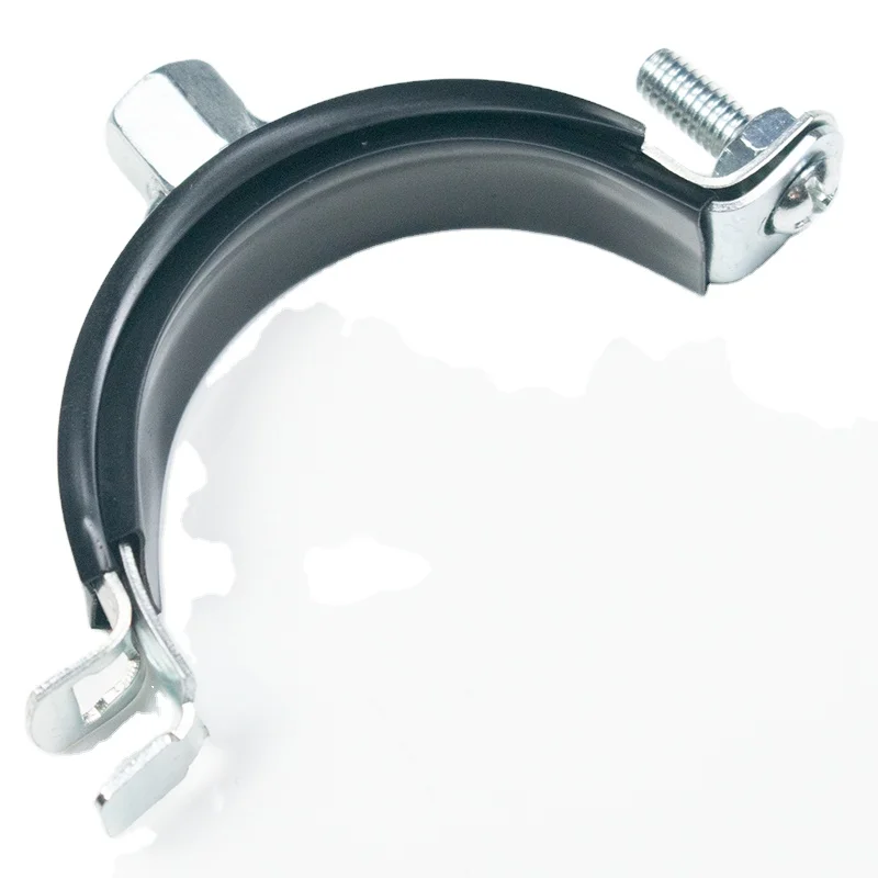 Heavy Duty Pipe Clamp With Rubber Reinforced Rib Professional Hanging Galvanized Hose Clamp Metal Aligne Pipe Clamps