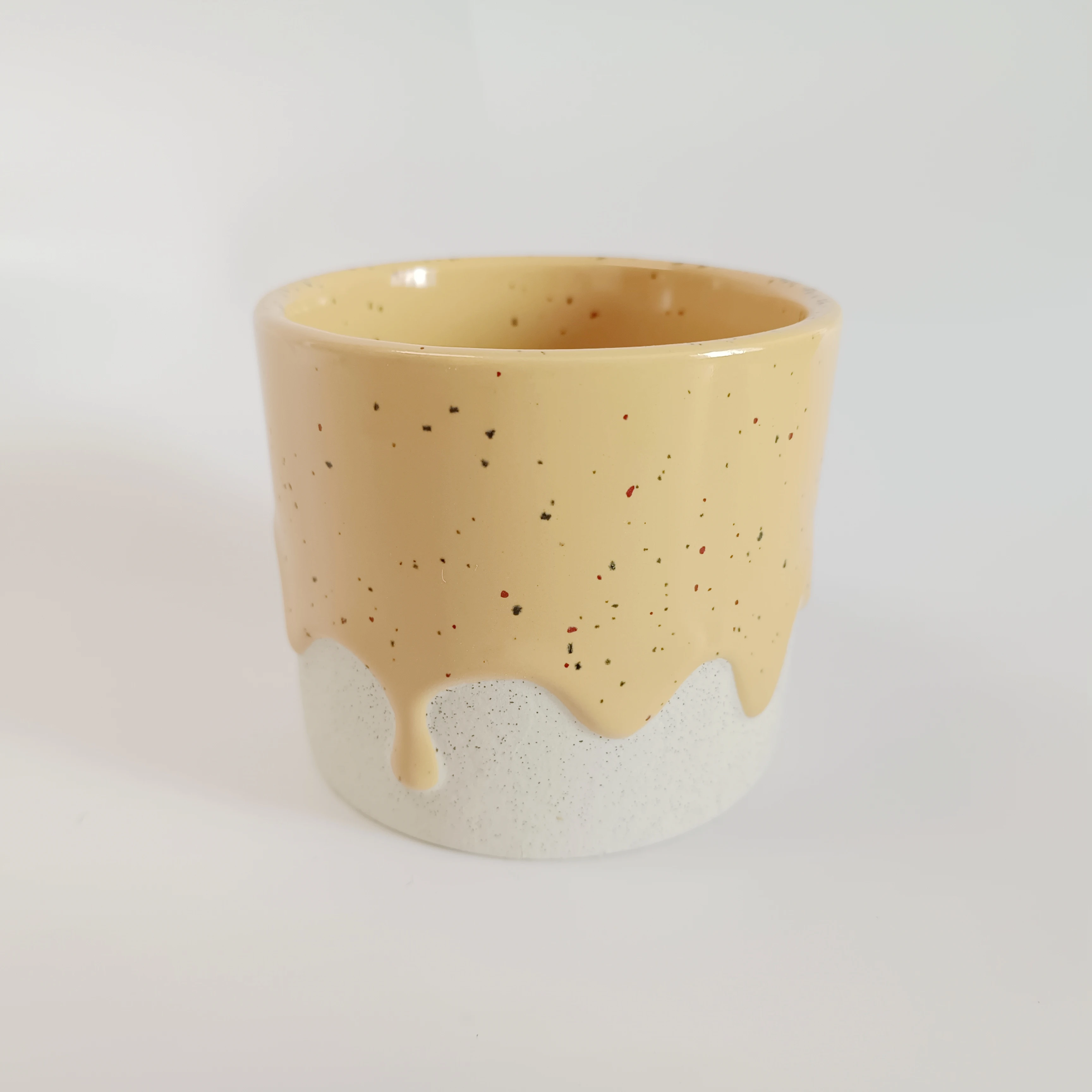 Creative handmade solid colorful speckle ceramic Ice Cream shape Cup slushy cup