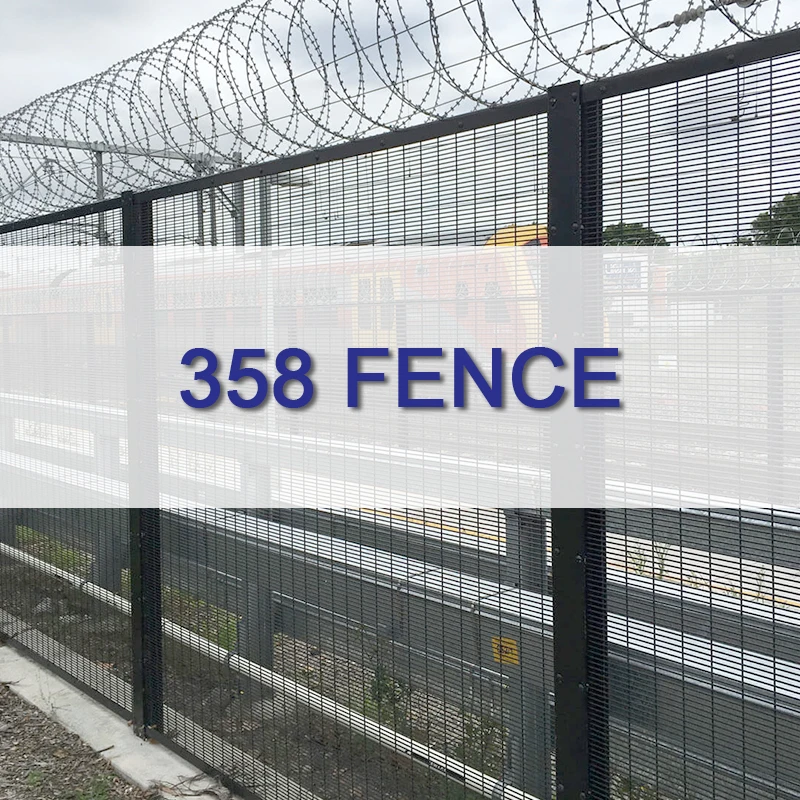 Hot dipped galvanized black metal fence powder coating decorative anti climb razor wall spike double wire bar 358 fence price