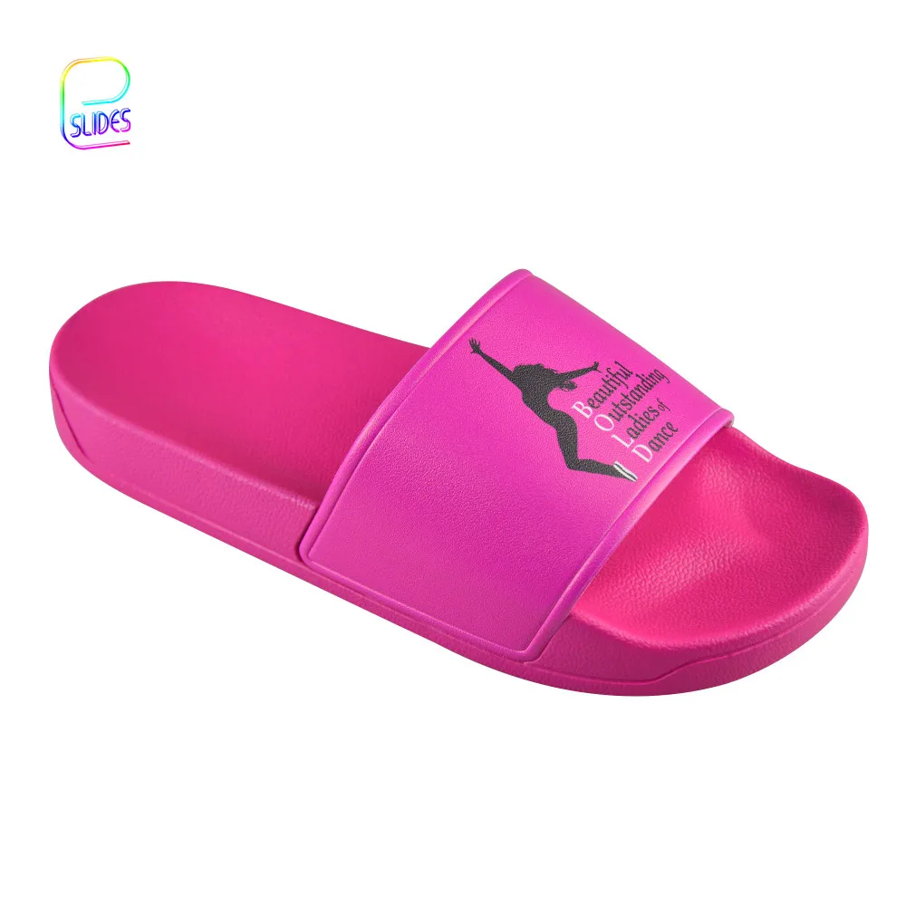 Popular Style Sports Gym Custom Color PVC Sandals Girl Flat Printing Logo Slides Shower Flip Flops Children