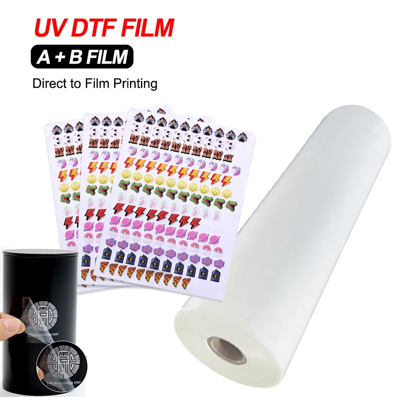 A3 лист 30 см рулон холодная переводная печать A & B и DTF AB ПЭТ наклейка пленка Uv для УФ-принтера