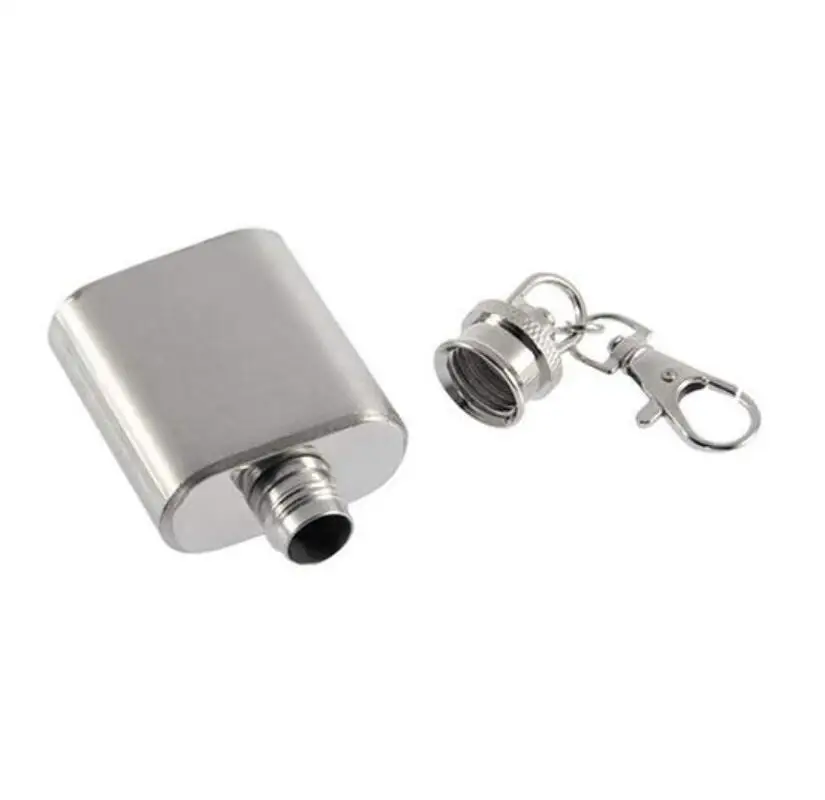 Portable 1oz Stainless Steel Alcohol Flagon, Keychain high quality mini keychain flask, 1ounce stainless steel hip flask