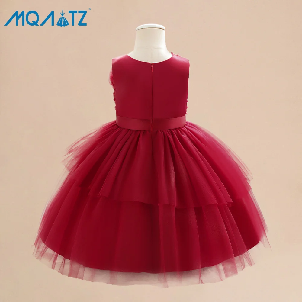 MQATZ High Quality Little Girl Dress Baby Girl Cake Style Layered Frock Toddler Net Tutu Party Dress