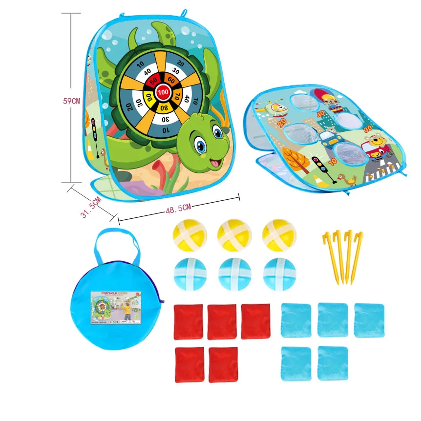 Animal Portable Bean Bag Toss Game Toy Folding Double Side Outdoor Toss Game With Sand Bag Family Party Party Supplies for Kids