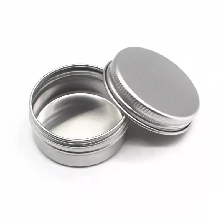 Gold silver tin cans aluminum metal tin with screw caps round shape tin