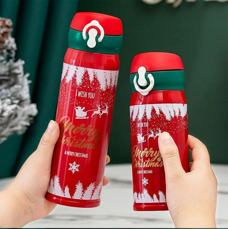 Cute Christmas 350ml 500ml 304 Stainless Steel Thermos Bottle Direct Drinking Water Bottle Wholesale Usage Excellent Cups