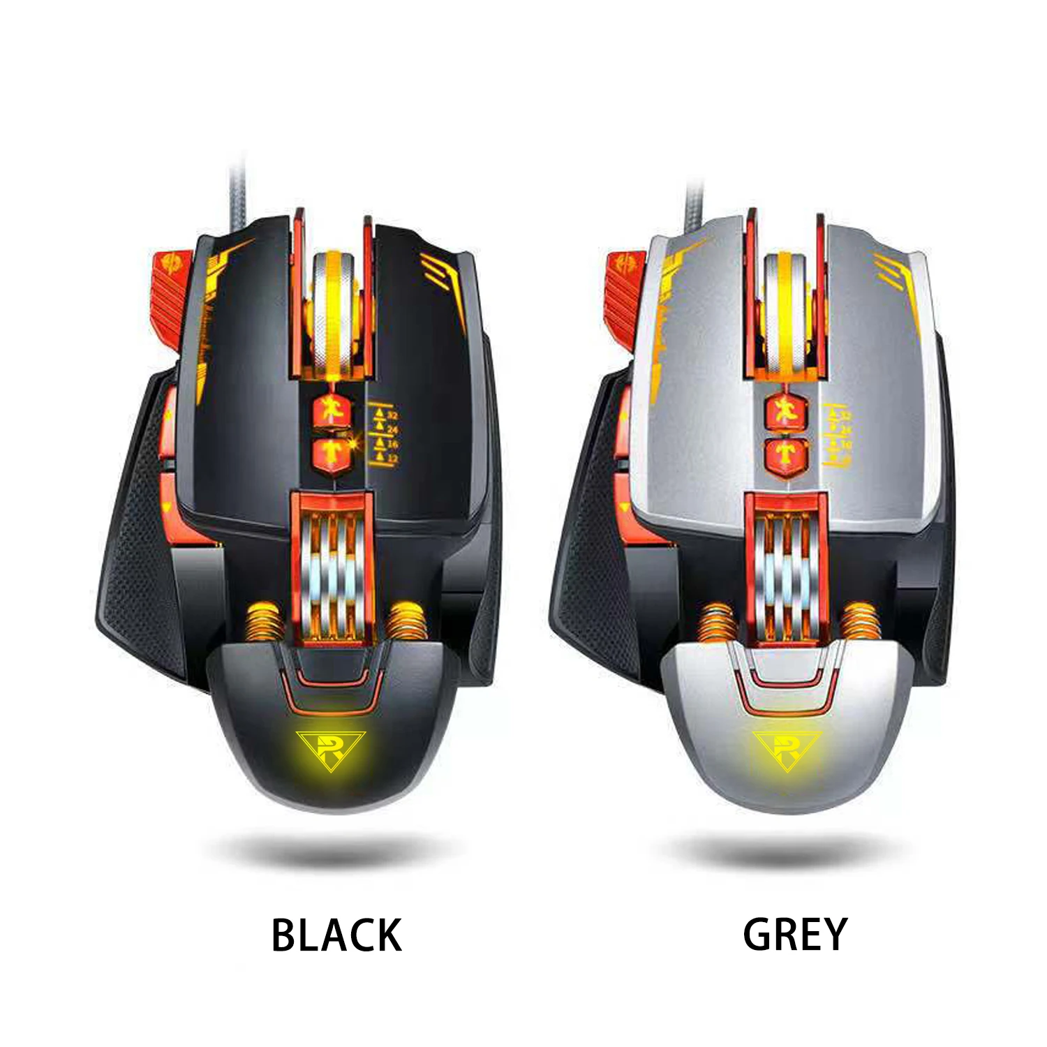 Индивидуальная светодиодная игровая мышь проводная RGB программируемая Механическая
