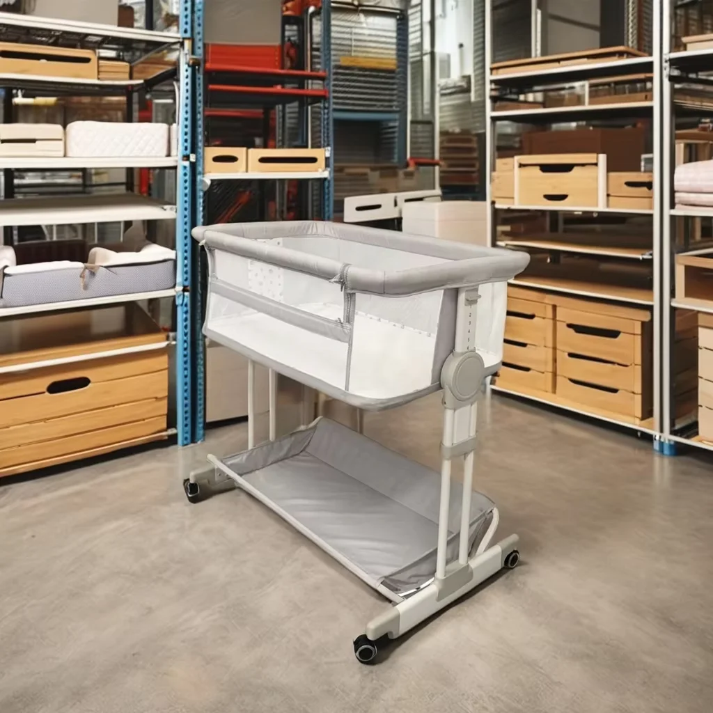 Baby 2-in 1 Customizable Indoor Safety Plastic Aluminum Kids Bed Folding Baby Cots