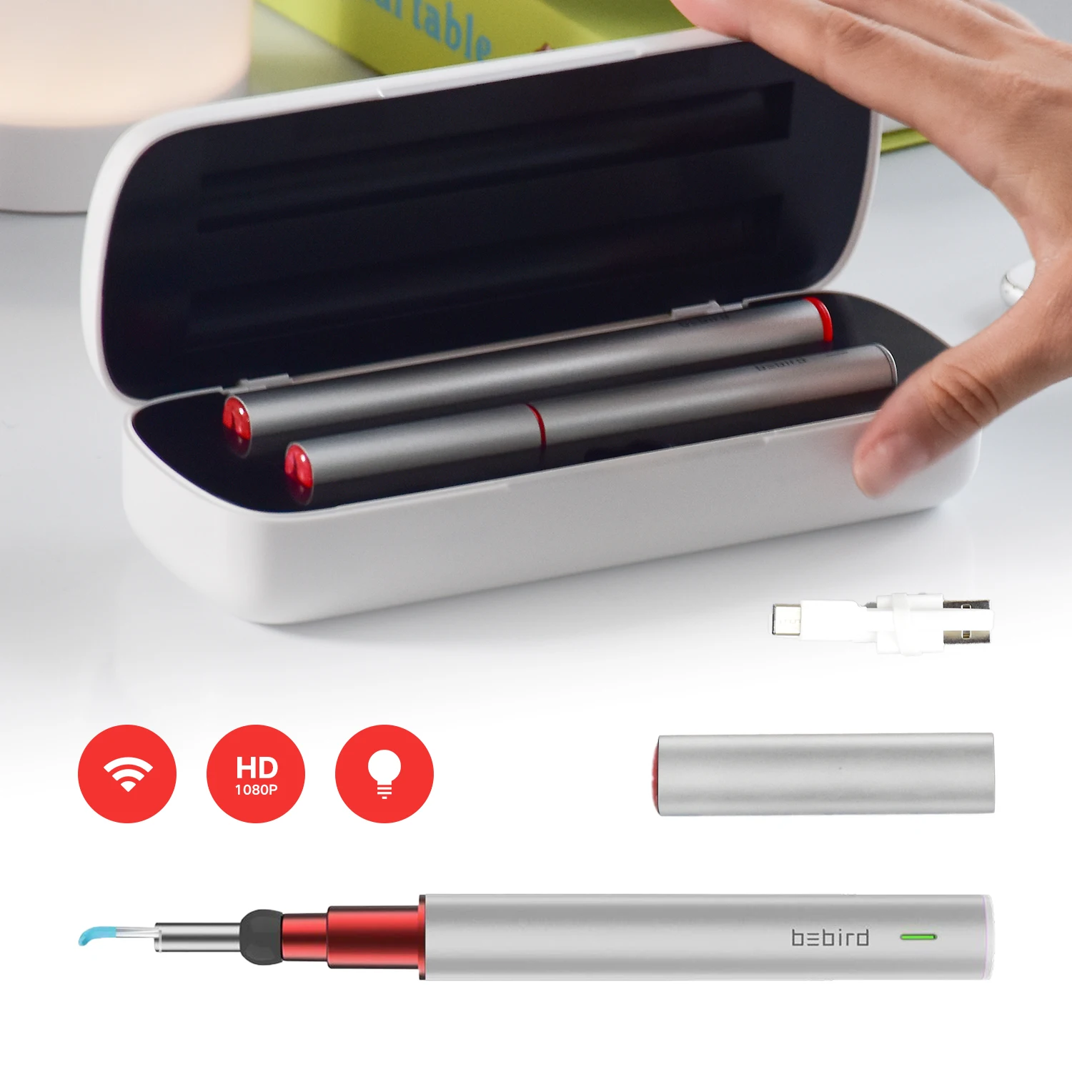 
Bebird 2020 1080P Wireless safest Android & IOS silicone ear wax cleaner micro ear endoscope 