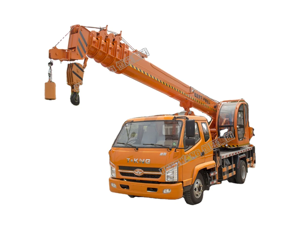 HENGWANG HW-8T  Truck Mobile Crane Truck Mounted Hydraulic Mobile Crane With Wheels For Sale