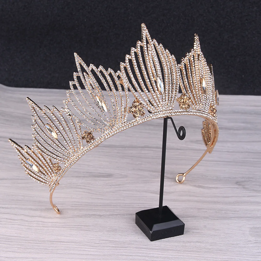 Manufacturers wholesale Hair accessories accessory jewelry glitter wedding bridal headpiece real diamond crowns and tiaras