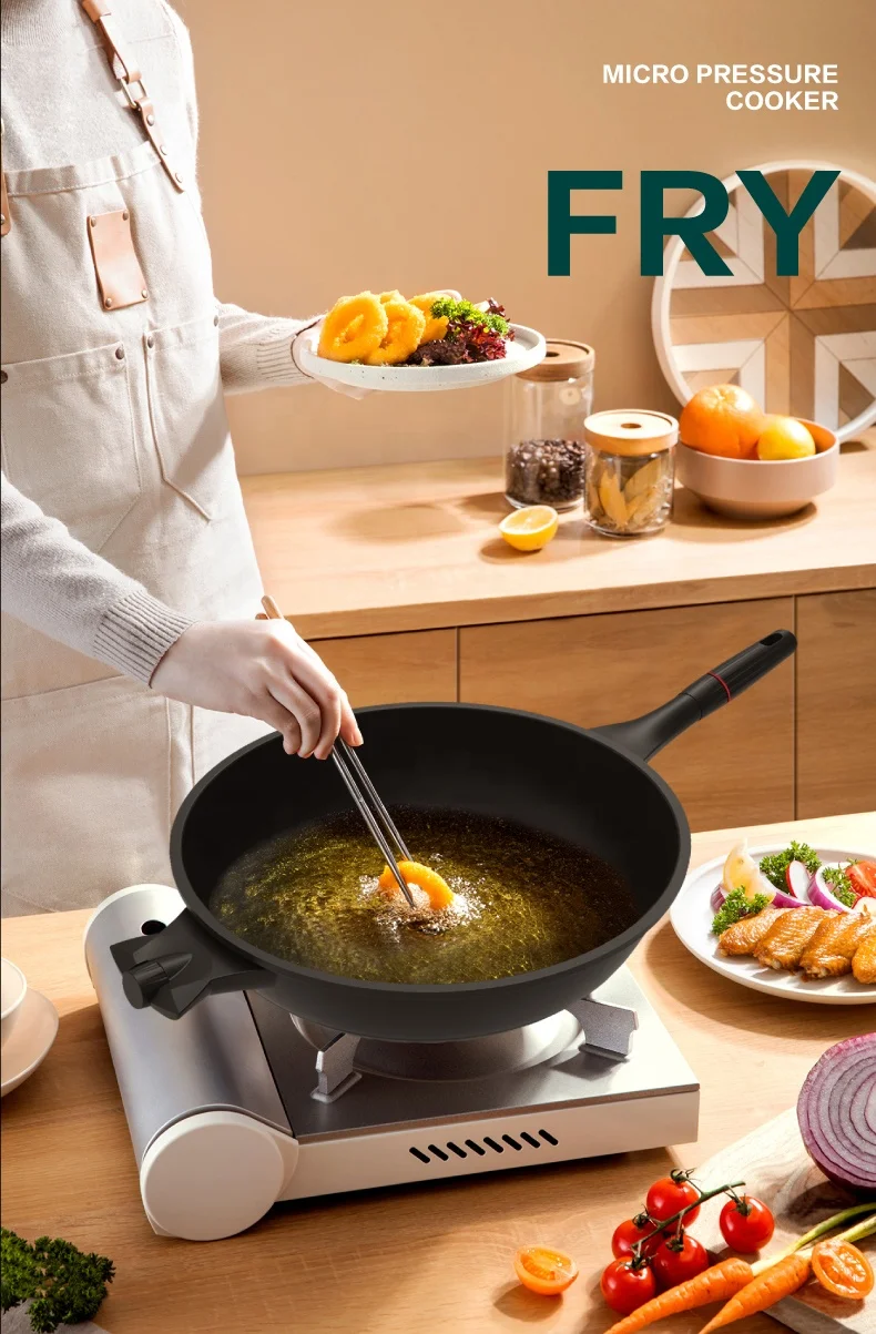 cast aluminum cookware non stick granite coated wok pressure cookware set