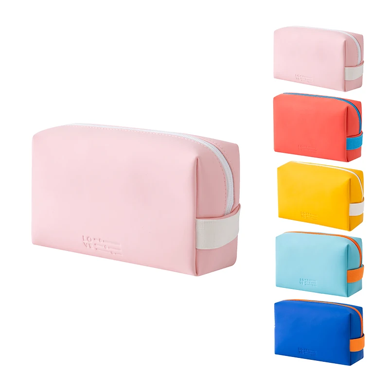 Latest travel PU leather cosmetic organizer pouch lady girls makeup brush holder bag