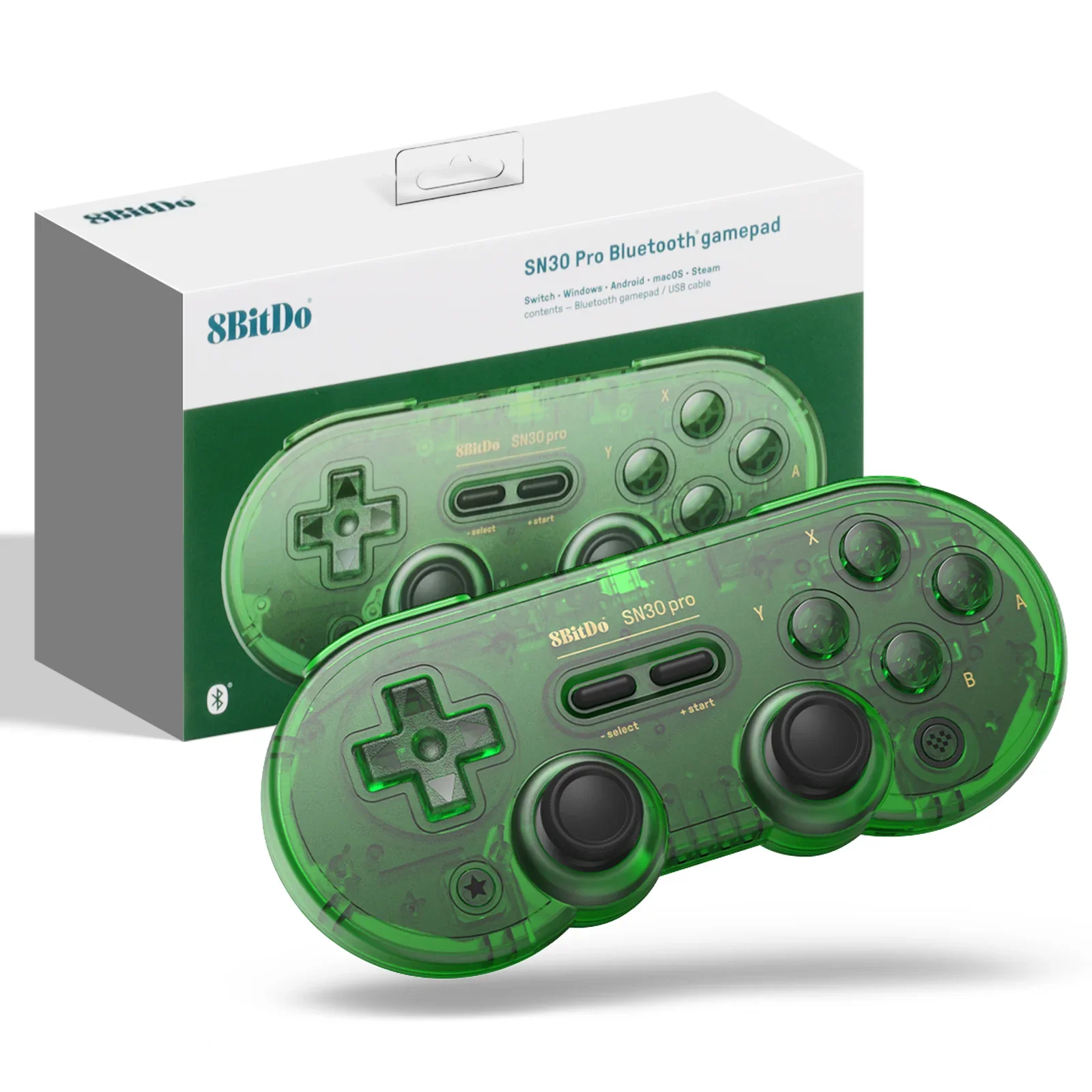 Joinwe 8Bitdo SN30 Pro Wireless Game Controller Joypad Jade green For Windows / macOS / Android / Nintendo Switch Game 80DJ03