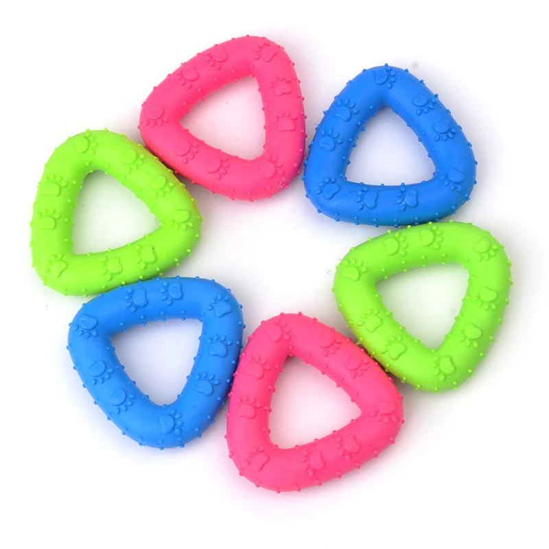 TPR dog toy pet rubber toy teeth cleaning triangle ring