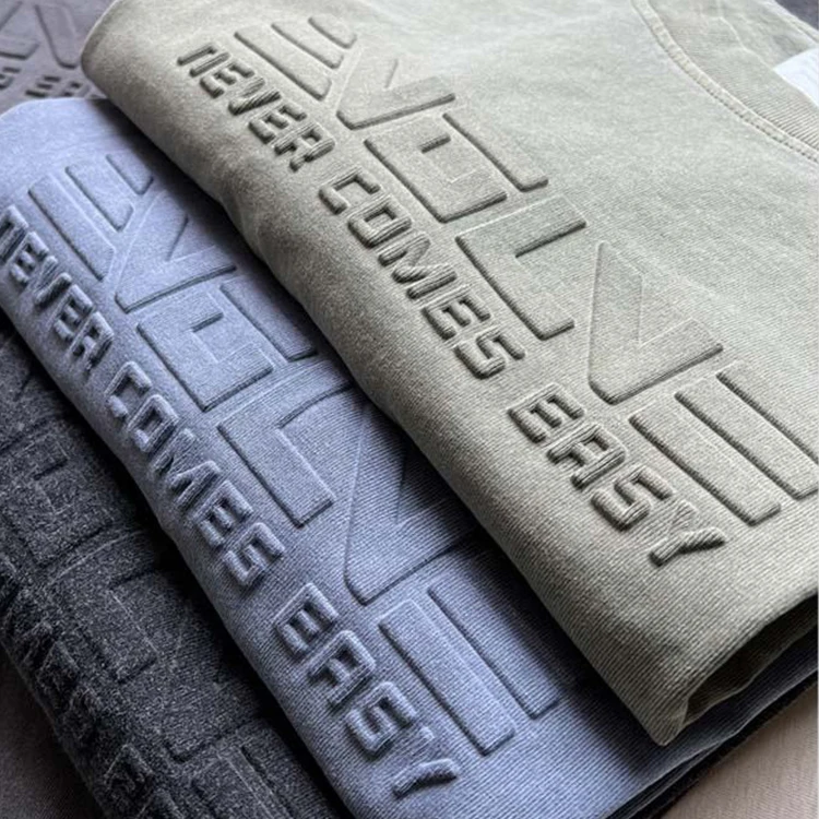 High Quality 3d Embossed t Shirt Manufacturer Premium Supima Cotton T-shirt Graphic tee Custom Logo Heavyweight tshirt t Shirt