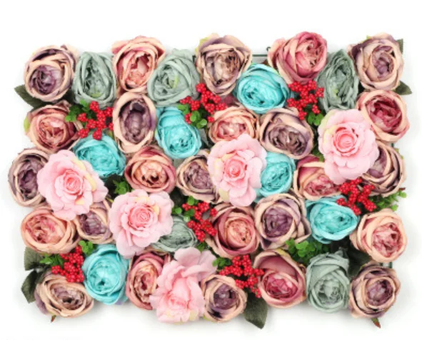 40*60 CM Wedding Birthday Event Party Decorative Artificial Silk Rose Flower Backdrop Panels Wall Mats