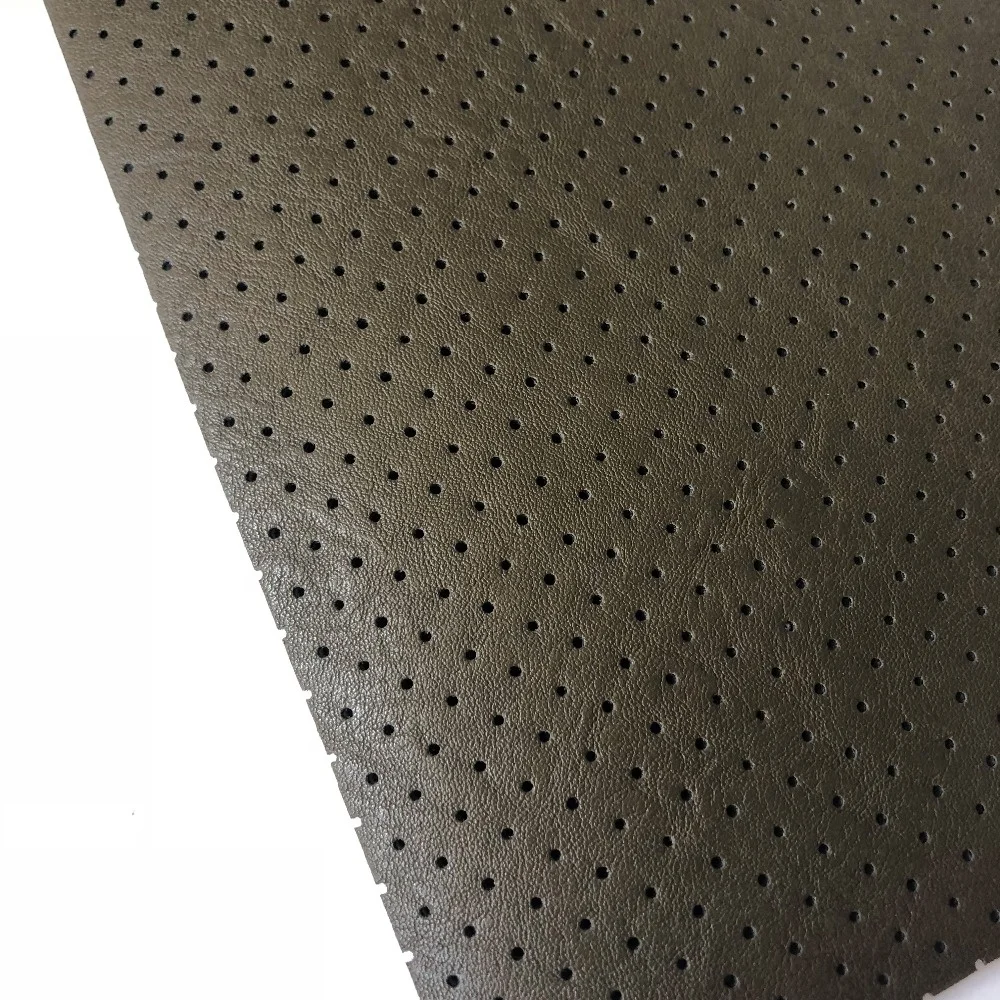 Waterproof leather fabric hole punching pvc vinyl fabric artificial leather perforated