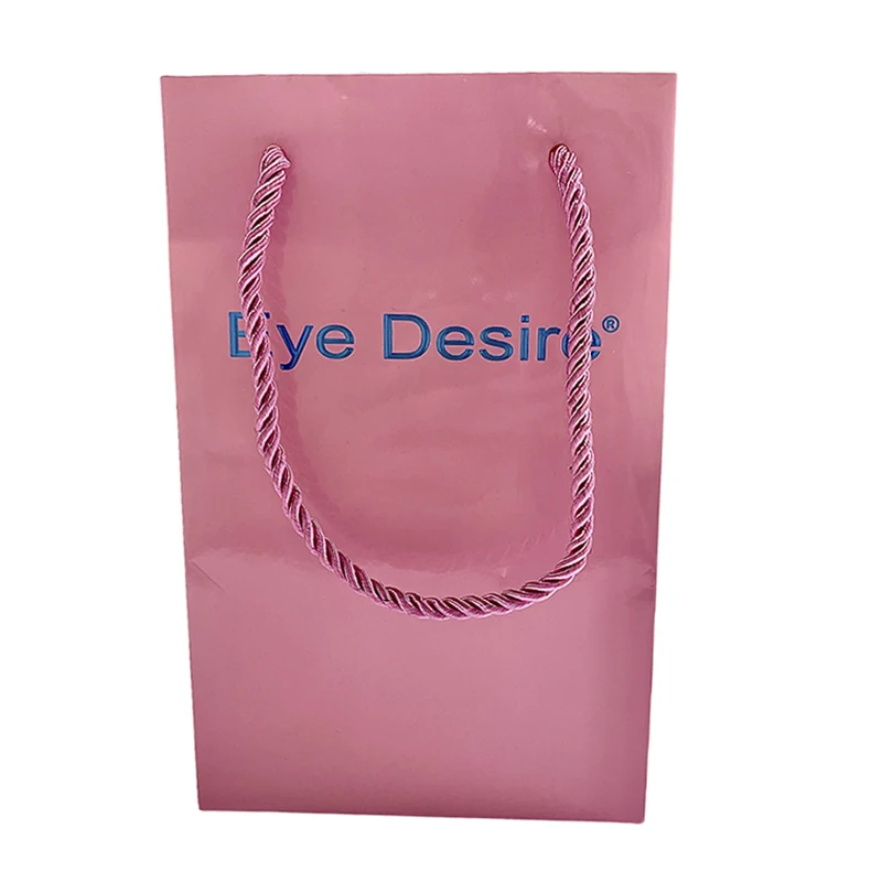 Wholesale Luxury Pink Custom Made Gold Foil Stamping Cosmetic Shopping Bag with Your Own Logo