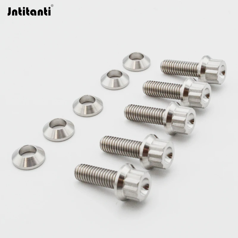 12Point Flange Gr.5 Titanium Alloy Ti-6Al-4V Bolt with Split Cone Washer for Auto Steering Wheel