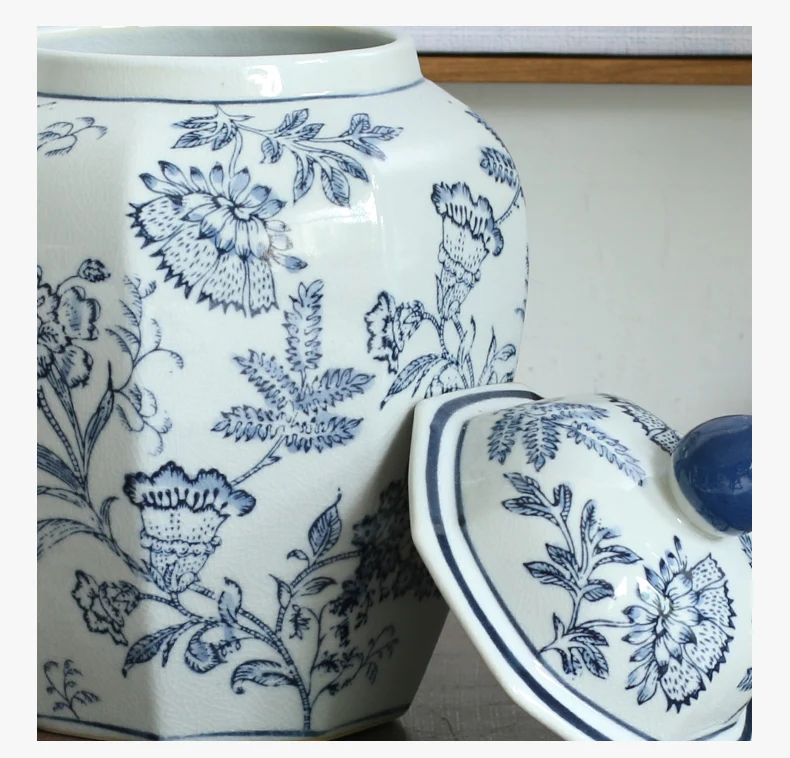 High Quality Antique Blue and White Chinese Ginger Jars for Home Decor