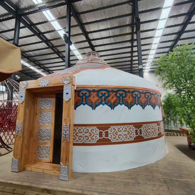 5M outdoor winter luxury wooden mongolian yurt large bamboo yurts tent