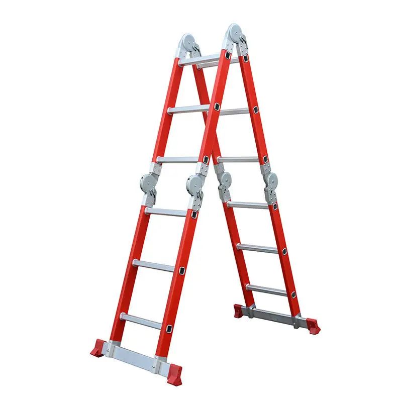 4 x 2 fiberglass ladder multifunctional folding ladder 2.4m large joint folding ladder