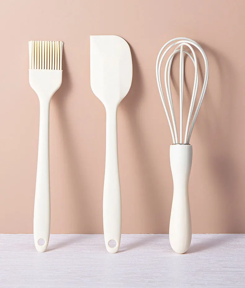 Rubber Utensils Set Cooking Tool Cake Baking Egg Beater Kitchen Silicone Pastry Brush Spatula