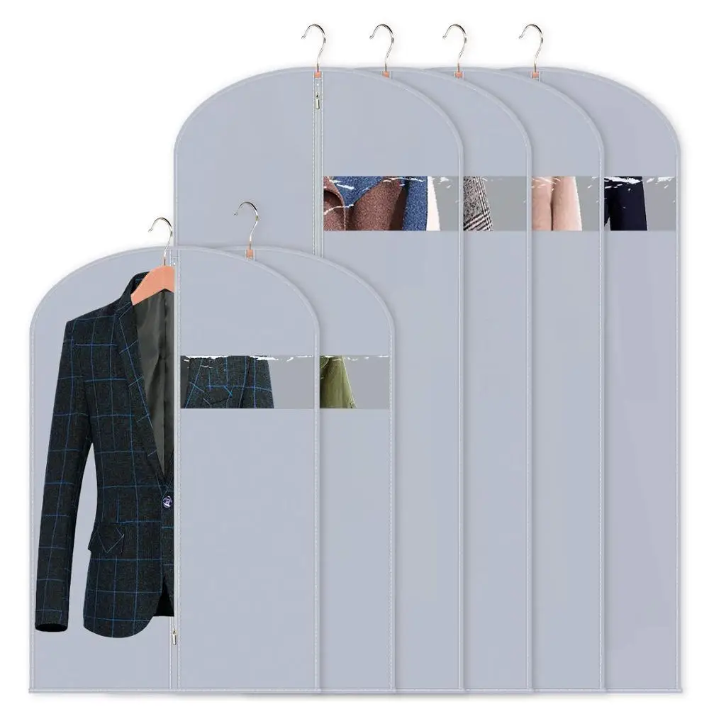 Dust-proof Mouldproof insect-resistant Light-grey  wedding dress cover bag suit bags with Zipper