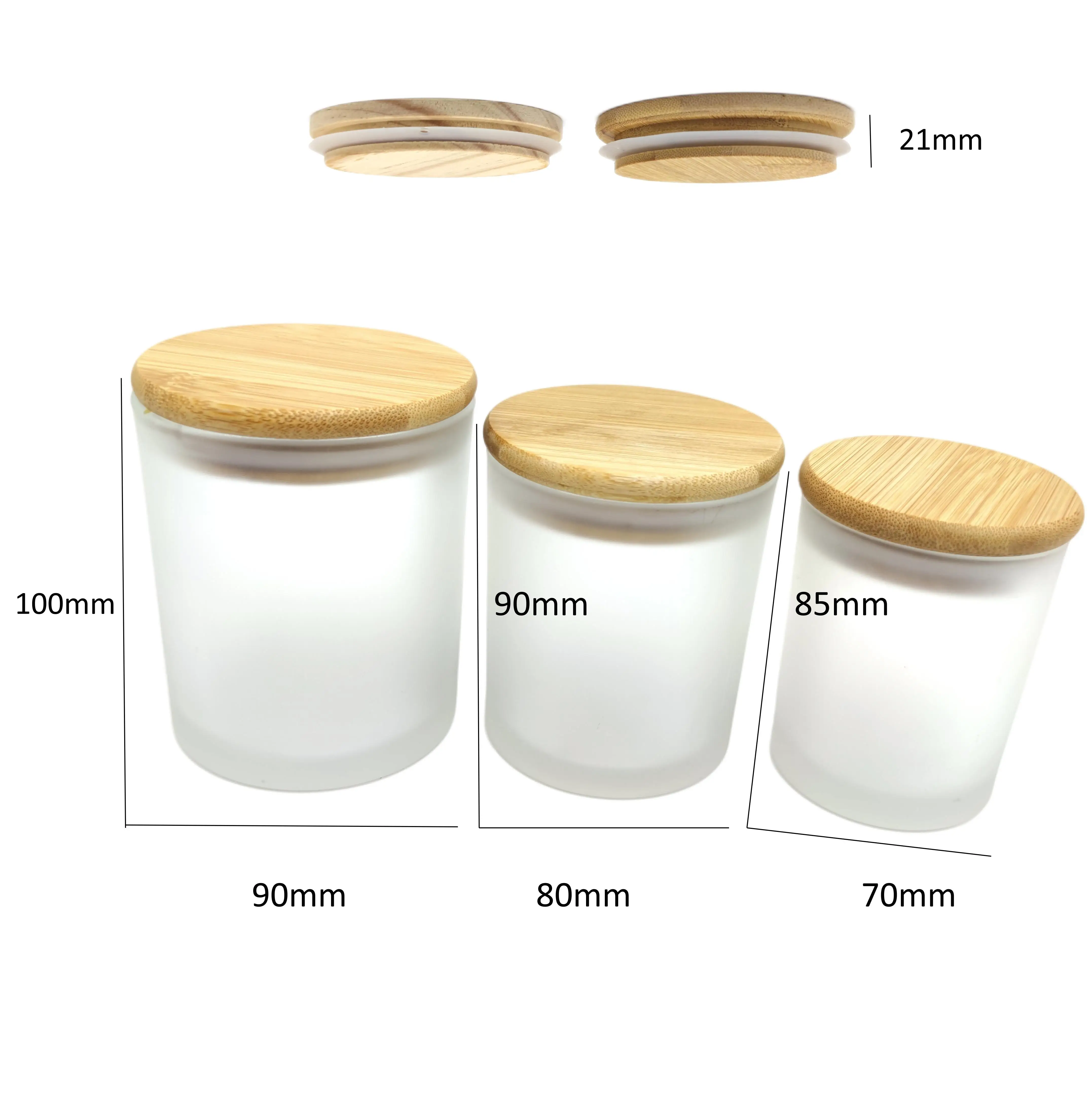 High Quality empty glass jars bottles solid color round decorative candle jars for candle making wholesale