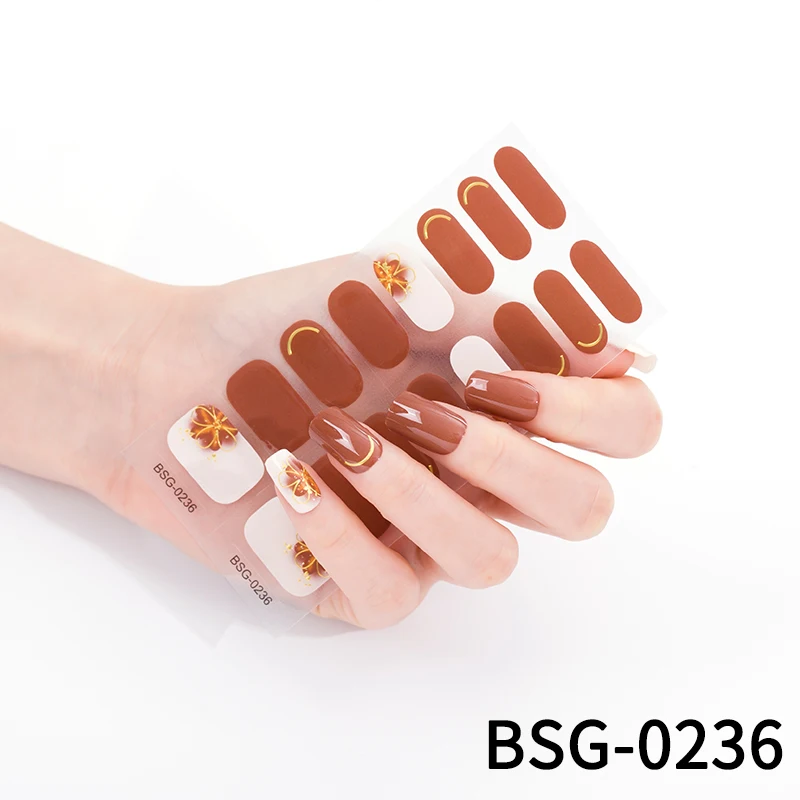 Factory supplier nail sticker custom Full Nail Polish gel nail polish sticker wraps